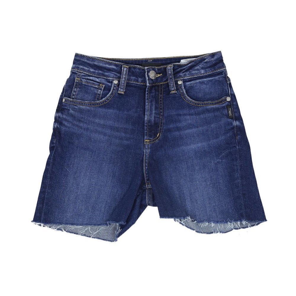 REWORKED Silver Jeans Co. Avery Straight Raw Hem Denim Shorts